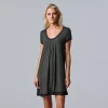 Women's Simply Vera Vera Wang Basic Luxury Sleepshirt -SIMPLY VERA VERA WANG Sales 4780278 Heather Charcoal