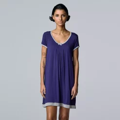 Women's Simply Vera Vera Wang Basic Luxury Sleepshirt -SIMPLY VERA VERA WANG Sales 4780278 Navy