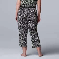 Plus Size Simply Vera Vera Wang Basic Luxury Pajama Capri Pants -SIMPLY VERA VERA WANG Sales 4780289 ALT