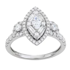 Simply Vera Vera Wang 14k White Gold 1 Carat T.W. Diamond Marquise Tiered Engagement Ring