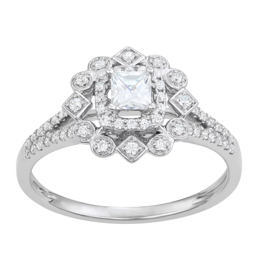 Simply Vera Vera Wang 14k White Gold 1/2 Carat T.W. Diamond Engagement Ring 3 Simply Vera Vera Wang 14k White Gold 1/2 Carat T.W. Diamond Engagement Ring
