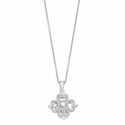 Simply Vera Vera Wang Sterling Silver 1/3 Carat T.W. Diamond Geometric Pendant Necklace