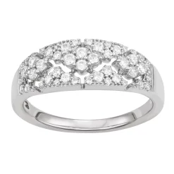 Simply Vera Vera Wang Sterling Silver 1/2 Carat T.W. Diamond Openwork Ring