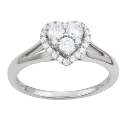 Simply Vera Vera Wang Sterling Silver 1/2 Carat T.W. Diamond Heart Ring