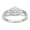 Simply Vera Vera Wang Sterling Silver 1/3 Carat T.W. Diamond Cluster Ring -SIMPLY VERA VERA WANG Sales 4815756