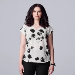 Women's Simply Vera Vera Wang V-Neck Top -SIMPLY VERA VERA WANG Sales 4826767 ALT2