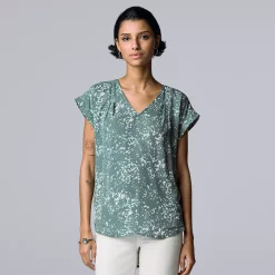 Women's Simply Vera Vera Wang V-Neck Top -SIMPLY VERA VERA WANG Sales 4826767 Abstract Splatter