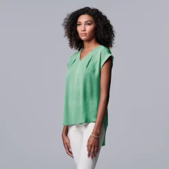 Women's Simply Vera Vera Wang V-Neck Top -SIMPLY VERA VERA WANG Sales 4826767 Designer Green