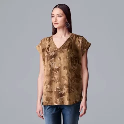 Women's Simply Vera Vera Wang V-Neck Top -SIMPLY VERA VERA WANG Sales 4826767 Elegance Floral