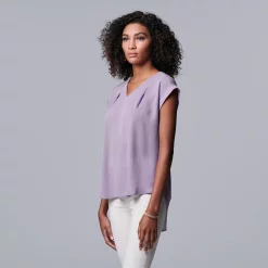 Women's Simply Vera Vera Wang V-Neck Top -SIMPLY VERA VERA WANG Sales 4826767 Megan Purple