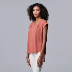 Women's Simply Vera Vera Wang V-Neck Top -SIMPLY VERA VERA WANG Sales 4826767 Shabby Rose
