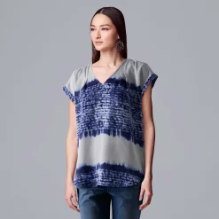 Women's Simply Vera Vera Wang V-Neck Top -SIMPLY VERA VERA WANG Sales 4826767 Shibori Dye