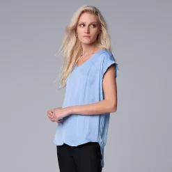 Women's Simply Vera Vera Wang V-Neck Top -SIMPLY VERA VERA WANG Sales 4826767 Vera Sky Blue