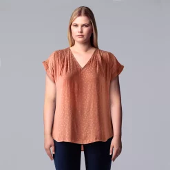 Plus Size Simply Vera Vera Wang Dolman Popover Top -SIMPLY VERA VERA WANG Sales 4852066 Aspire Mauve