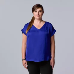 Plus Size Simply Vera Vera Wang Dolman Popover Top -SIMPLY VERA VERA WANG Sales 4852066 Electric Gulf