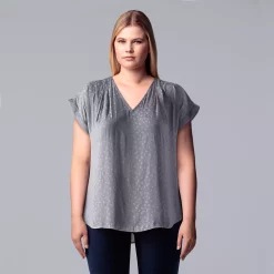 Plus Size Simply Vera Vera Wang Dolman Popover Top -SIMPLY VERA VERA WANG Sales 4852066 Stratus Gray