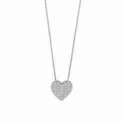 Simply Vera Vera Wang Sterling Silver 1/10 Carat T.W. Diamond Heart Pendant Necklace