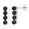 Simply Vera Vera Wang Sterling Silver Dyed Black Freshwater Cultured Pearl Stud Earrings