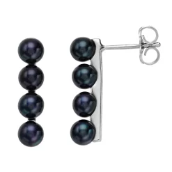 Simply Vera Vera Wang Sterling Silver Dyed Black Freshwater Cultured Pearl Stud Earrings