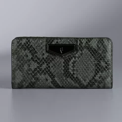 Simply Vera Vera Wang Vivian RFID-Blocking Wallet -SIMPLY VERA VERA WANG Sales 4998848 Gray Snake