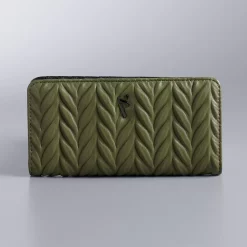 Simply Vera Vera Wang Vivian RFID-Blocking Wallet -SIMPLY VERA VERA WANG Sales 4998848 Ruched Winter Moss