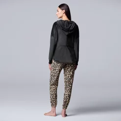 Women's Simply Vera Vera Wang Velour Hooded Pajama Top and Banded Bottom Pajama Pants Sleep Set 10 Women's Simply Vera Vera Wang Velour Hooded Pajama Top and Banded Bottom Pajama Pants Sleep Set -SIMPLY VERA VERA WANG Sales 5005135 ALT