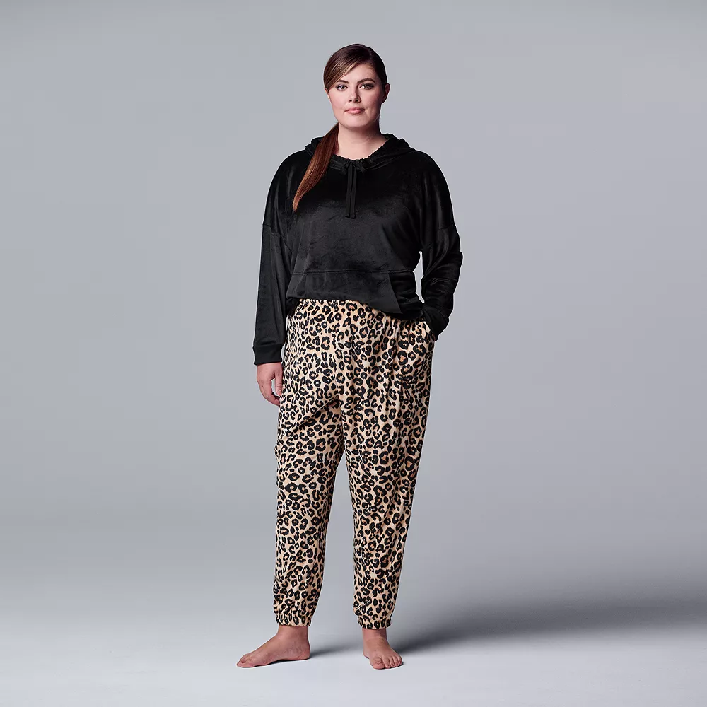 Plus Size Simply Vera Vera Wang Velour Pajama Top & Banded Bottom Pajama Pants Set 6 Plus Size Simply Vera Vera Wang Velour Pajama Top & Banded Bottom Pajama Pants Set - Image 4