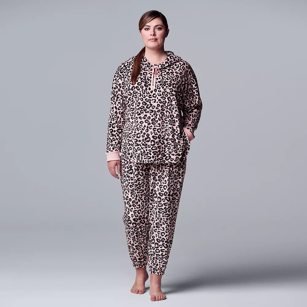 Plus Size Simply Vera Vera Wang Velour Pajama Top & Banded Bottom Pajama Pants Set 5 Plus Size Simply Vera Vera Wang Velour Pajama Top & Banded Bottom Pajama Pants Set - Image 3