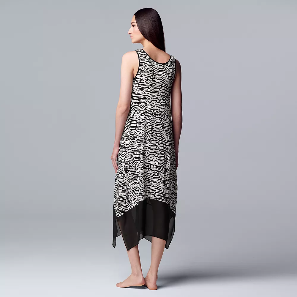 Women's Simply Vera Vera Wang Maxi Chemise with Chiffon Trim 6 Women's Simply Vera Vera Wang Maxi Chemise with Chiffon Trim - Image 4