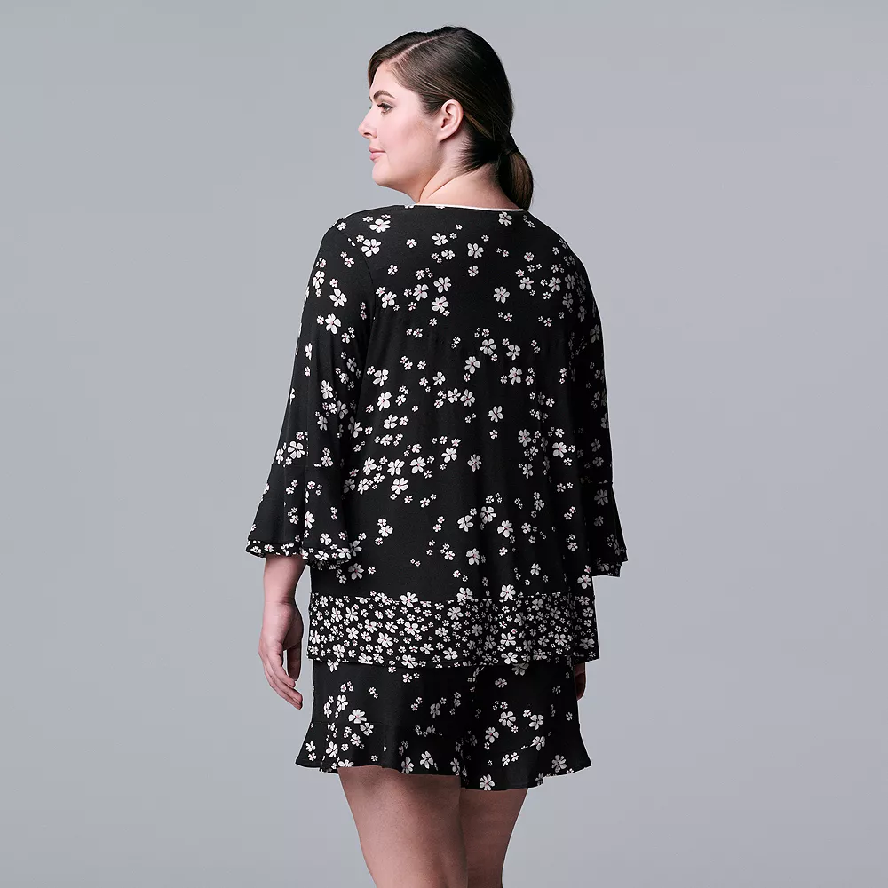 Plus Size Simply Vera Vera Wang 3/4 Sleeve Pajama Top & Pajama Boxer Shorts Set 5 Plus Size Simply Vera Vera Wang 3/4 Sleeve Pajama Top & Pajama Boxer Shorts Set - Image 3