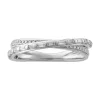 Simply Vera Vera Wang 14k White Gold 1/4 Carat T.W. Round & Baguette Cut Diamond Crossover Anniversary Ring