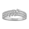 Simply Vera Vera Wang 14k White Gold 1/3 Carat T.W. Round & Baguette Cut Diamond 3 Row Fashion Ring -SIMPLY VERA VERA WANG Sales 5115294