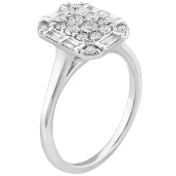 Simply Vera Vera Wang 14k White Gold 1/2 Carat T.W. Round & Baguette Cut Diamond Cushion Cluster Engagement Ring -SIMPLY VERA VERA WANG Sales 5115301 ALT