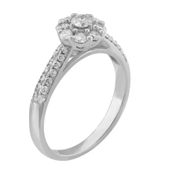 Simply Vera Vera Wang 14k White Gold 3/4 Carat T.W. Diamond Flower Engagement Ring -SIMPLY VERA VERA WANG Sales 5115334 ALT