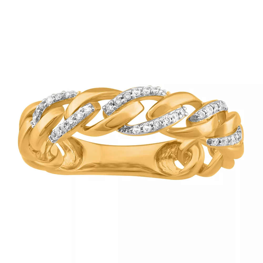 Simply Vera Vera Wang 14k Gold 1/10 Carat T.W. Diamond Cable Link Ring 3 Simply Vera Vera Wang 14k Gold 1/10 Carat T.W. Diamond Cable Link Ring