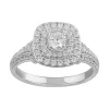 Simply Vera Vera Wang 14k White Gold 3/4 Carat T.W. Diamond Cushion Halo Engagement Ring -SIMPLY VERA VERA WANG Sales 5115381
