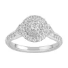 Simply Vera Vera Wang 14k White Gold 1/2 Carat T.W. Diamond Halo Engagement Ring -SIMPLY VERA VERA WANG Sales 5115387