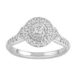 Simply Vera Vera Wang 14k White Gold 1/2 Carat T.W. Diamond Halo Engagement Ring