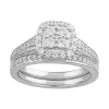 Simply Vera Vera Wang 14k White Gold 3/4 Carat T.W. Diamond Cluster Engagement Ring Set -SIMPLY VERA VERA WANG Sales 5115388