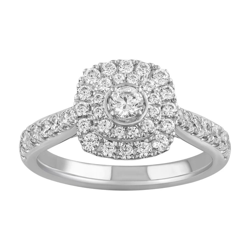 Simply Vera Vera Wang 14k White Gold 3/4 Carat T.W. Diamond Cushion Halo Engagement Ring 3 Simply Vera Vera Wang 14k White Gold 3/4 Carat T.W. Diamond Cushion Halo Engagement Ring