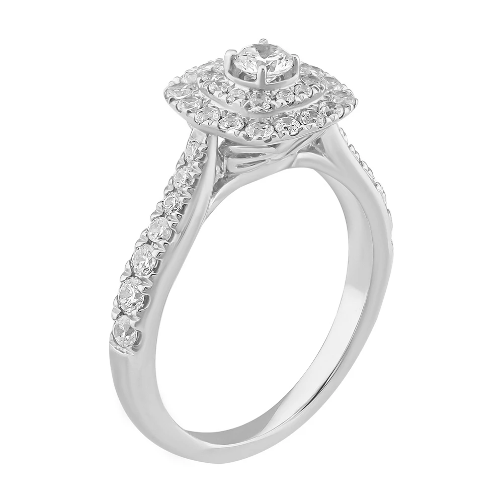 Simply Vera Vera Wang 14k White Gold 3/4 Carat T.W. Diamond Cushion Halo Engagement Ring 4 Simply Vera Vera Wang 14k White Gold 3/4 Carat T.W. Diamond Cushion Halo Engagement Ring - Image 2