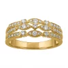 Simply Vera Vera Wang 14k Gold 1/3 Carat T.W. Diamond 3-Row Ring -SIMPLY VERA VERA WANG Sales 5115392