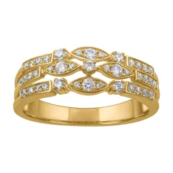 Simply Vera Vera Wang 14k Gold 1/3 Carat T.W. Diamond 3-Row Ring