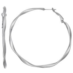 Simply Vera Vera Wang Jet Tone Wavy Hoop Earrings