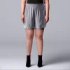Plus Size Simply Vera Vera Wang High-Waisted Soft Shorts -SIMPLY VERA VERA WANG Sales 5236307 Stratus Grey