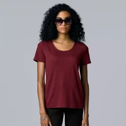 Women's Simply Vera Vera Wang Relaxed Fit Textured Tee -SIMPLY VERA VERA WANG Sales 5239292 Aged Wine