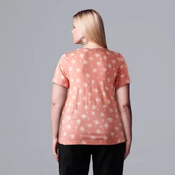 Plus Size Simply Vera Vera Wang Scoopneck Print Tee -SIMPLY VERA VERA WANG Sales 5256625 ALT