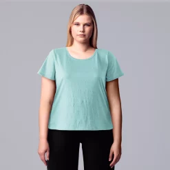 Plus Size Simply Vera Vera Wang Relaxed Scoopneck Tee -SIMPLY VERA VERA WANG Sales 5256626 Falls Spray