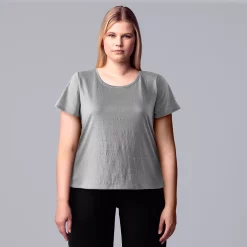 Plus Size Simply Vera Vera Wang Relaxed Scoopneck Tee