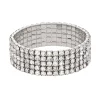 Simply Vera Vera Wang Silver Tone Simulated Crystal Wide Stretch Bracelet